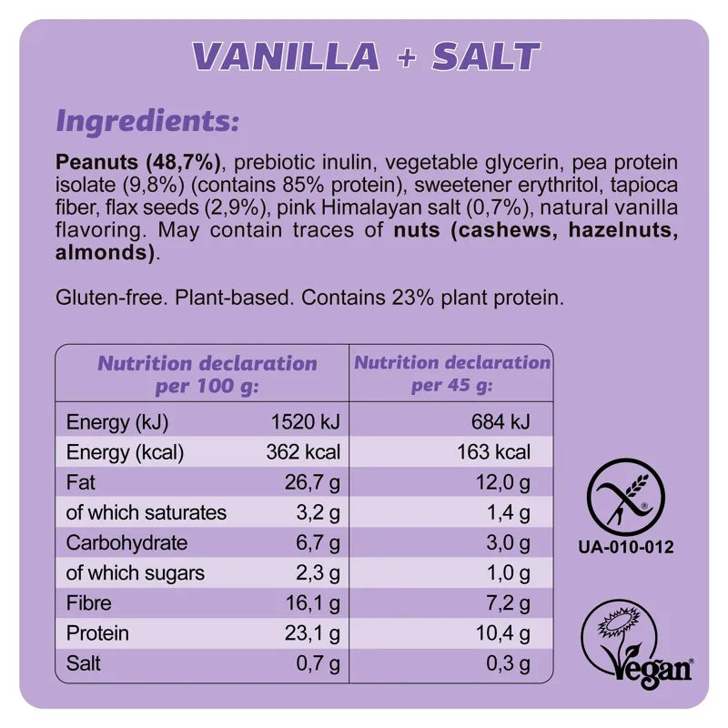 Baton keto VANILIE SI SARE DE MARE (FIZI)
