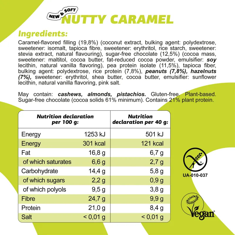 Baton proteic cu NUCI SI CARAMEL (FIZI)